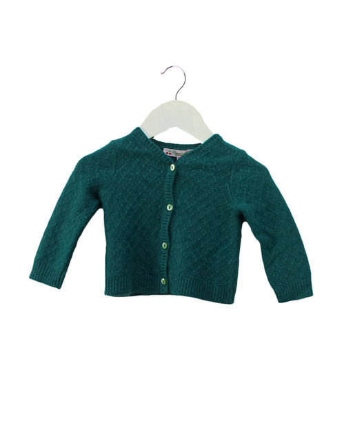 A Teal Cardigans from Bonpoint in size 6-12M for girl. (Front View)
