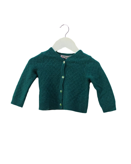 A Teal Cardigans from Bonpoint in size 6-12M for girl. (Front View)