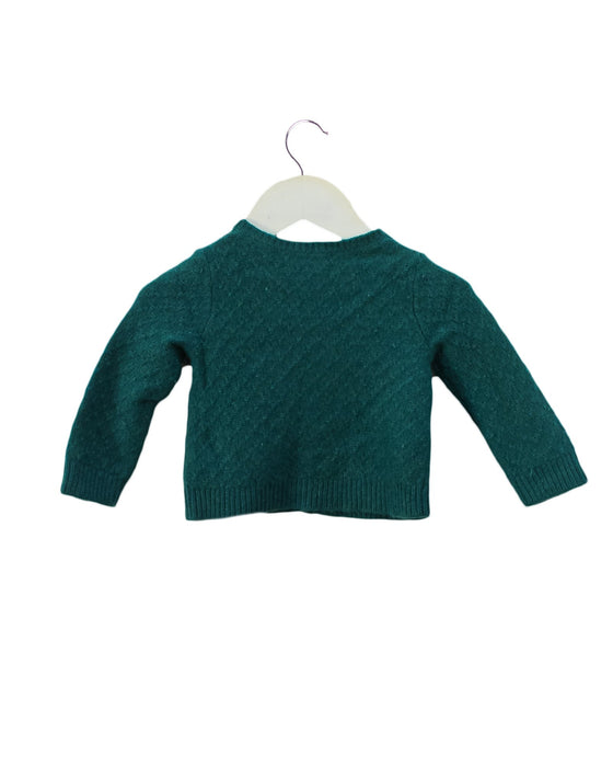A Teal Cardigans from Bonpoint in size 6-12M for girl. (Back View)