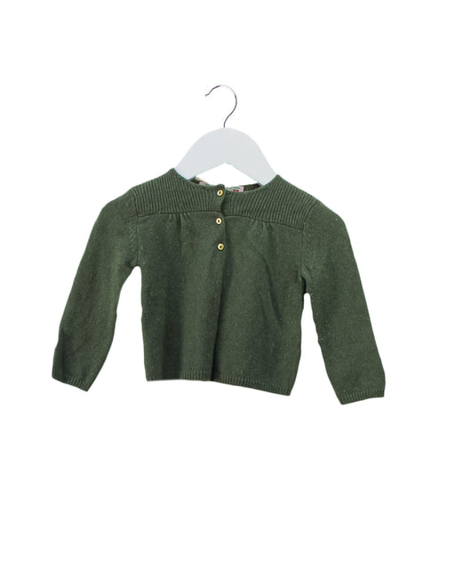 A Green Cardigans from Bonpoint in size 6-12M for girl. (Front View)