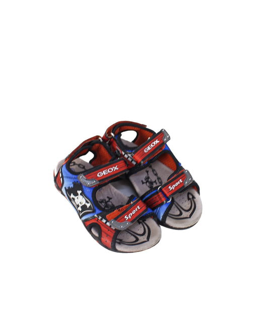 A Red Sandals from Geox in size 7Y for boy. (Front View)