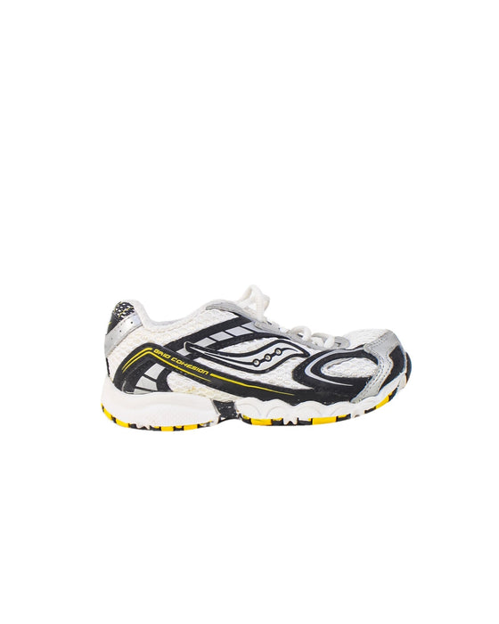 A Silver Sneakers from Saucony in size 4T for boy. (Back View)