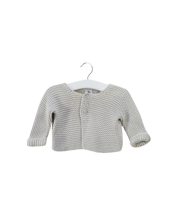 A Grey Cardigans from Petit Bateau in size 0-3M for girl. (Front View)