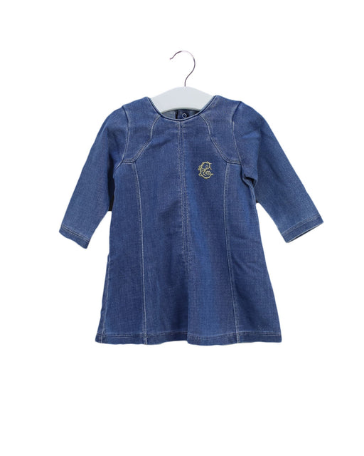 A Blue Long Sleeve Dresses from Chloe in size 6-12M for girl. (Front View)