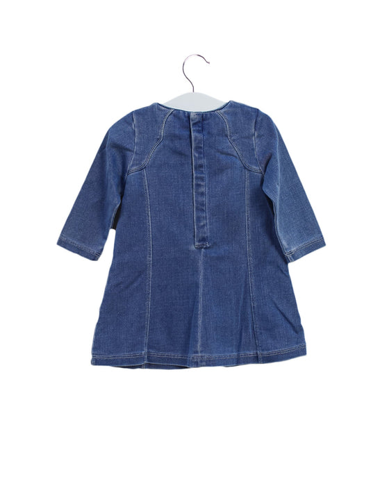 A Blue Long Sleeve Dresses from Chloe in size 6-12M for girl. (Back View)