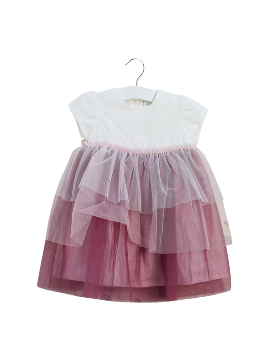A Burgundy Short Sleeve Dresses from Il Gufo in size 6-12M for girl. (Front View)