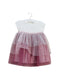 A Burgundy Short Sleeve Dresses from Il Gufo in size 6-12M for girl. (Front View)