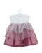 A Burgundy Short Sleeve Dresses from Il Gufo in size 6-12M for girl. (Back View)