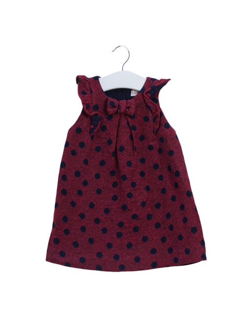 A Red Sleeveless Dresses from Lili Gaufrette in size 6-12M for girl. (Front View)