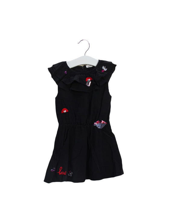 A Black Short Sleeve Dresses from Sonia Rykiel in size 4T for girl. (Front View)