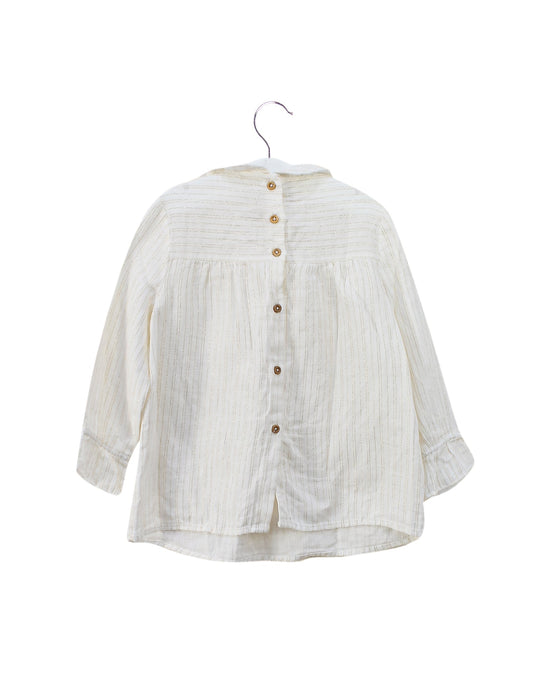 A White Long Sleeve Tops from Nanos in size 4T for girl. (Back View)