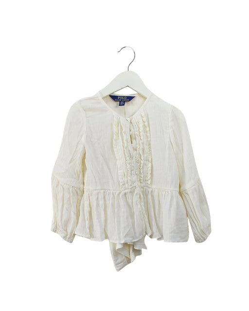 A Ivory Long Sleeve Tops from Polo Ralph Lauren in size 3T for girl. (Front View)