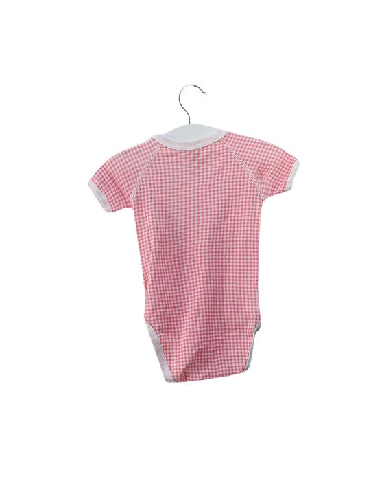 A Pink Short Sleeve Bodysuits from Petit Bateau in size 0-3M for girl. (Back View)
