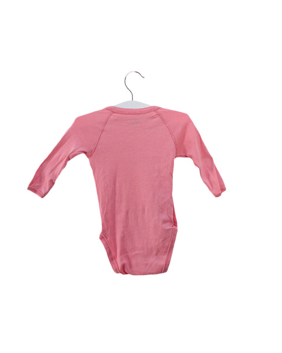 A Pink Long Sleeve Bodysuits from Petit Bateau in size 0-3M for girl. (Back View)