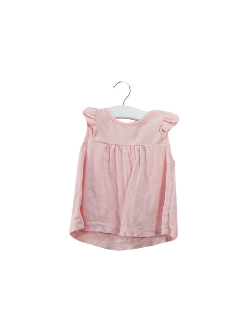 A Pink Sleeveless Tops from Petit Bateau in size 6-12M for girl. (Front View)