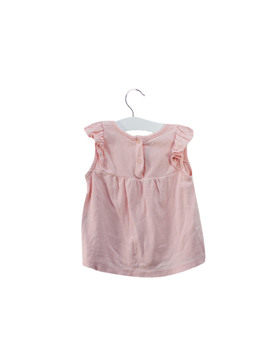 A Pink Sleeveless Tops from Petit Bateau in size 6-12M for girl. (Back View)