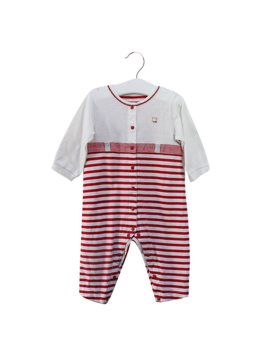 A Red Long Sleeve Jumpsuits from Familiar in size 3-6M for girl. (Front View)