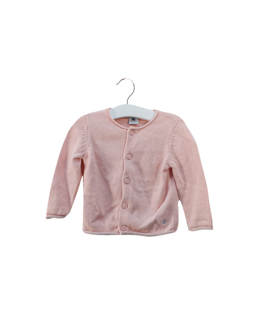 A Pink Cardigans from Petit Bateau in size 6-12M for girl. (Front View)