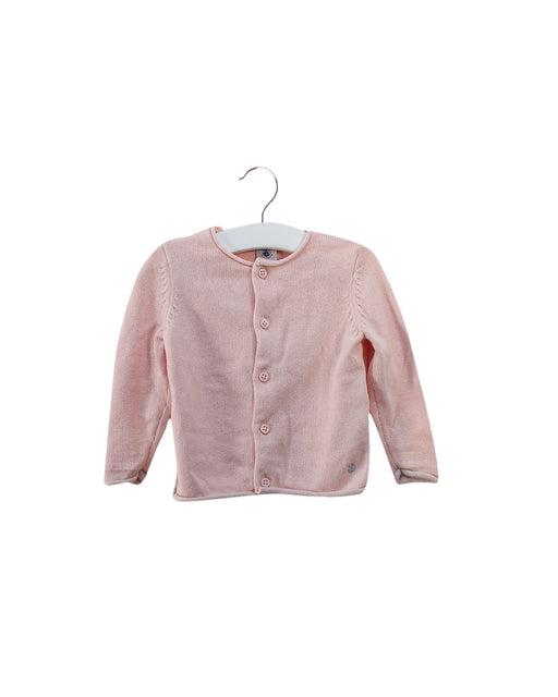 A Pink Cardigans from Petit Bateau in size 6-12M for girl. (Front View)