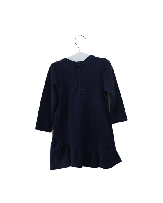 A Navy Long Sleeve Dresses from Little Marc Jacobs in size 12-18M for girl. (Back View)