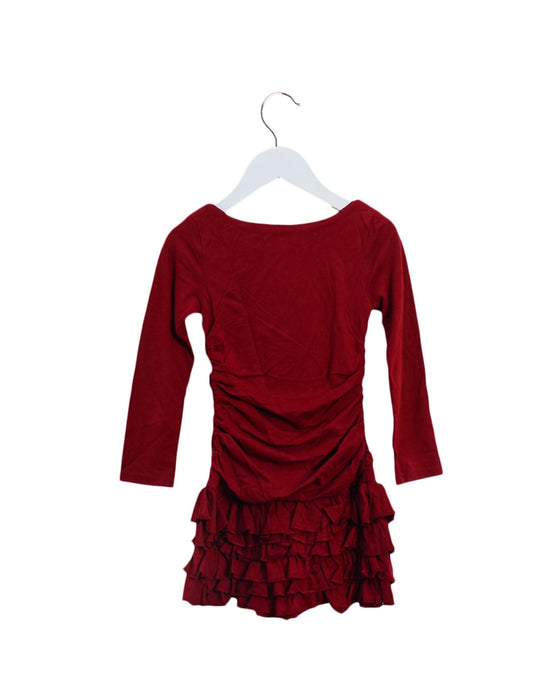A Red Long Sleeve Dresses from Ralph Lauren in size 3T for girl. (Back View)