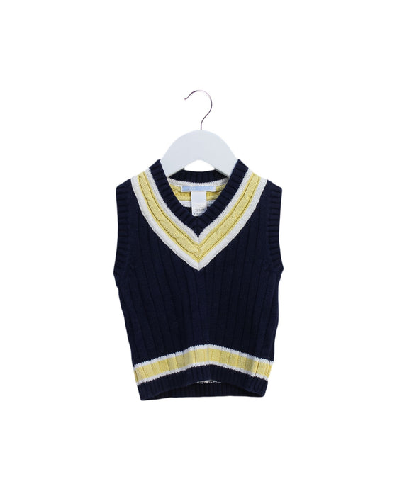 A Navy Sweater Vests from Janie & Jack in size 6-12M for boy. (Front View)