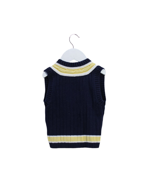 A Navy Sweater Vests from Janie & Jack in size 6-12M for boy. (Back View)