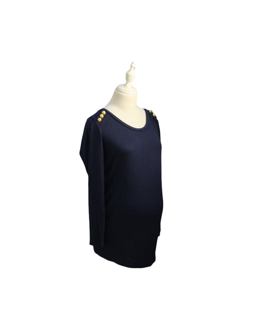 A Navy Long Sleeve Tops from Envie de Fraise in size M for maternity. (Front View)