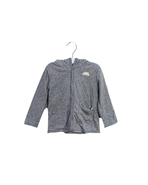 A Grey Lightweight Jackets from Roots in size 12-18M for girl. (Front View)