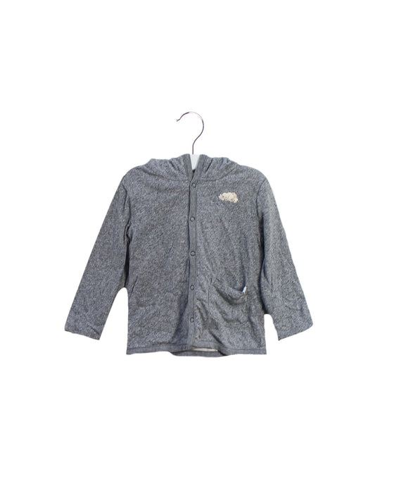 A Grey Lightweight Jackets from Roots in size 12-18M for girl. (Front View)