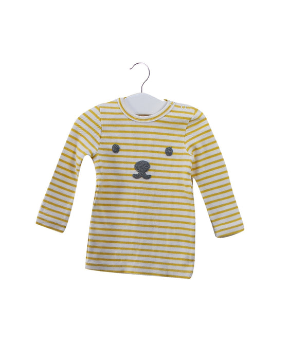 A Yellow Long Sleeve Tops from Seed in size 3-6M for girl. (Front View)