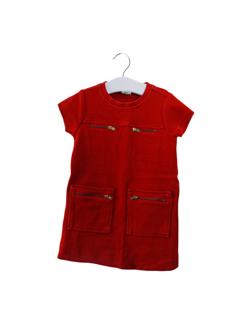 A Red Short Sleeve Dresses from Crewcuts in size 3T for girl. (Front View)