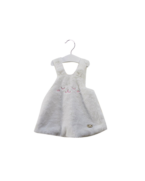 A White Overall Dresses from Chickeeduck in size 3-6M for girl. (Front View)