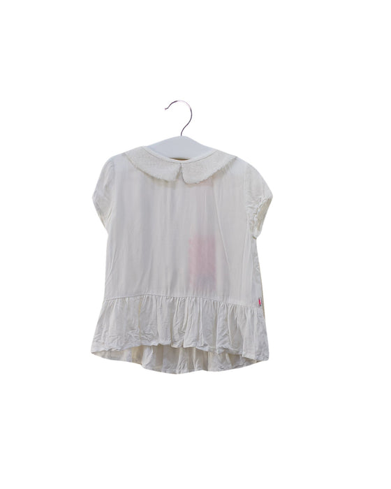 A White Short Sleeve Tops from Billieblush in size 3T for girl. (Front View)