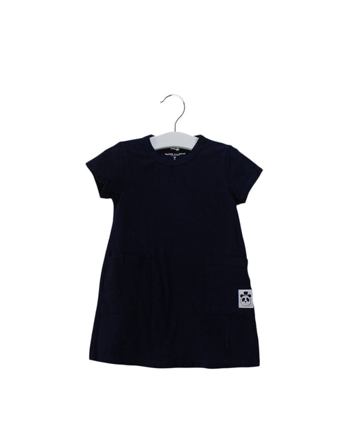 A Navy Short Sleeve Dresses from Mini Rodini in size 12-18M for girl. (Front View)