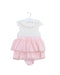 A Pink Short Sleeve Bodysuits from Mides in size 3-6M for girl. (Front View)