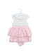 A Pink Short Sleeve Bodysuits from Mides in size 3-6M for girl. (Front View)