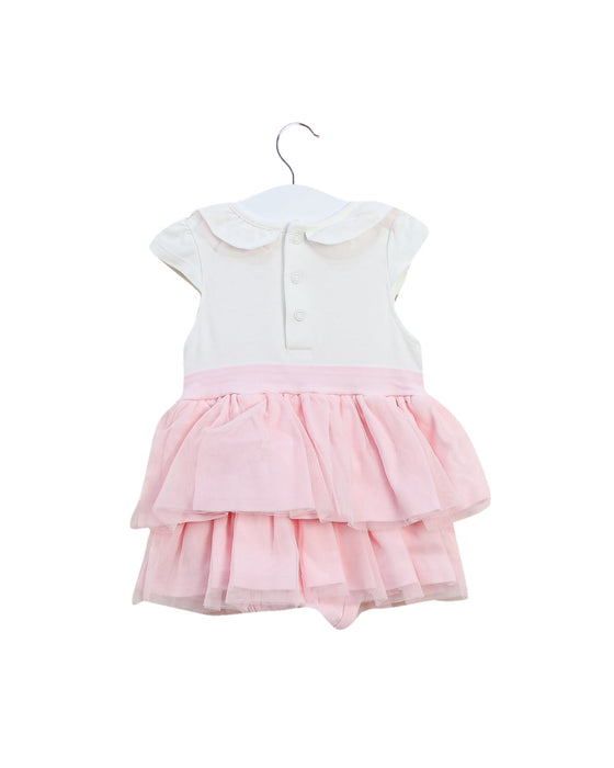 A Pink Short Sleeve Bodysuits from Mides in size 3-6M for girl. (Back View)