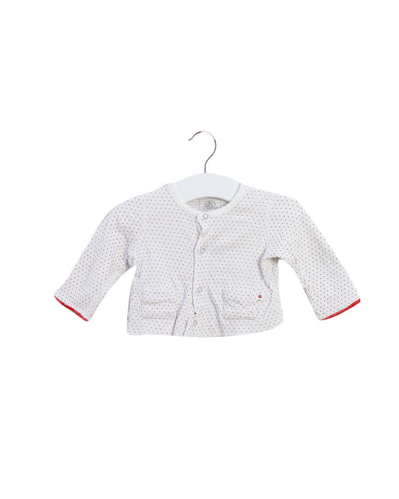 A Red Cardigans from Petit Bateau in size 0-3M for girl. (Front View)