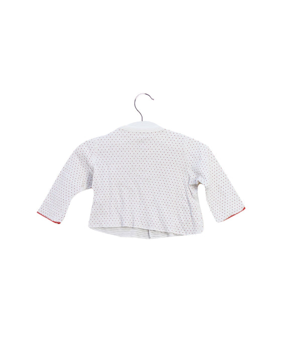 A Red Cardigans from Petit Bateau in size 0-3M for girl. (Back View)