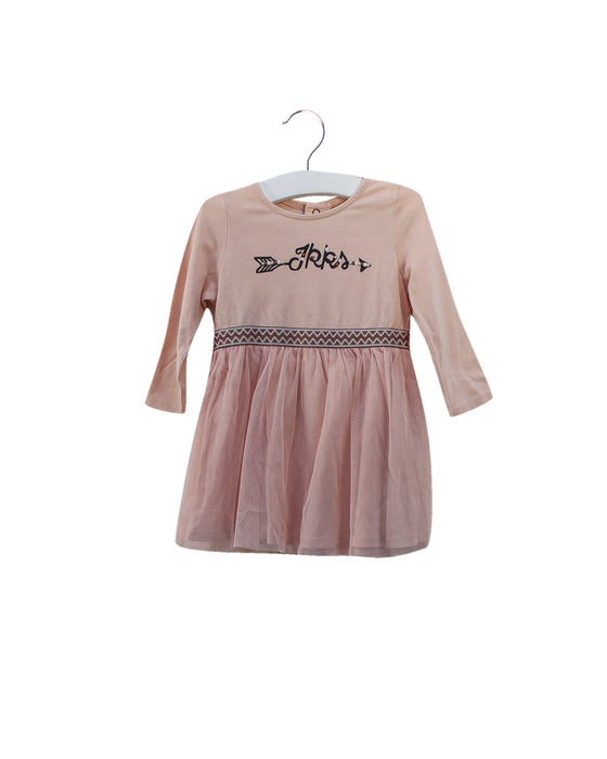 A Pink Long Sleeve Dresses from IKKS in size 6-12M for girl. (Front View)