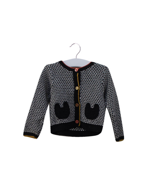 A Black Cardigans from Catimini in size 6-12M for girl. (Front View)