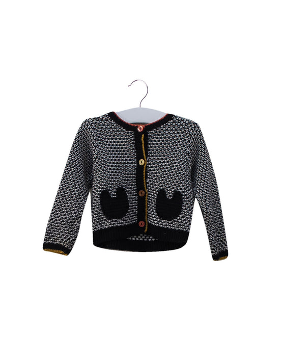 A Black Cardigans from Catimini in size 6-12M for girl. (Front View)