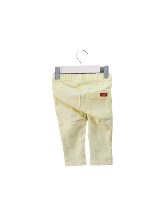 A Yellow Leggings from Seed in size 3-6M for girl. (Back View)