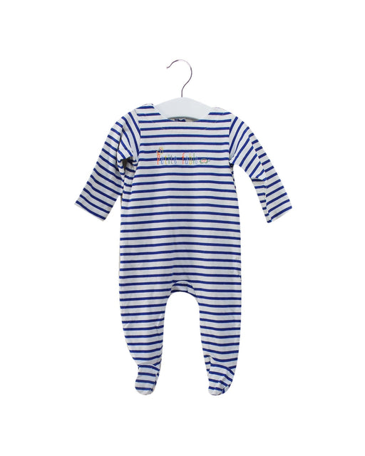 A Blue Onesies from Jacadi in size 3-6M for boy. (Front View)