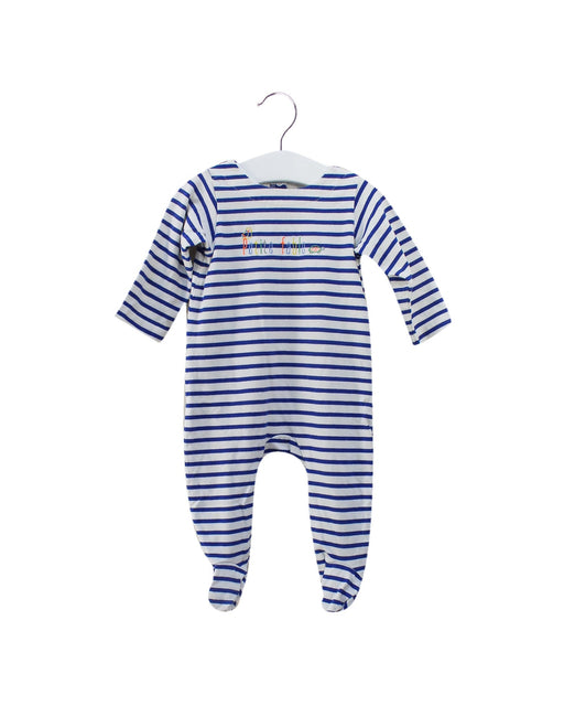 A Blue Onesies from Jacadi in size 3-6M for boy. (Front View)