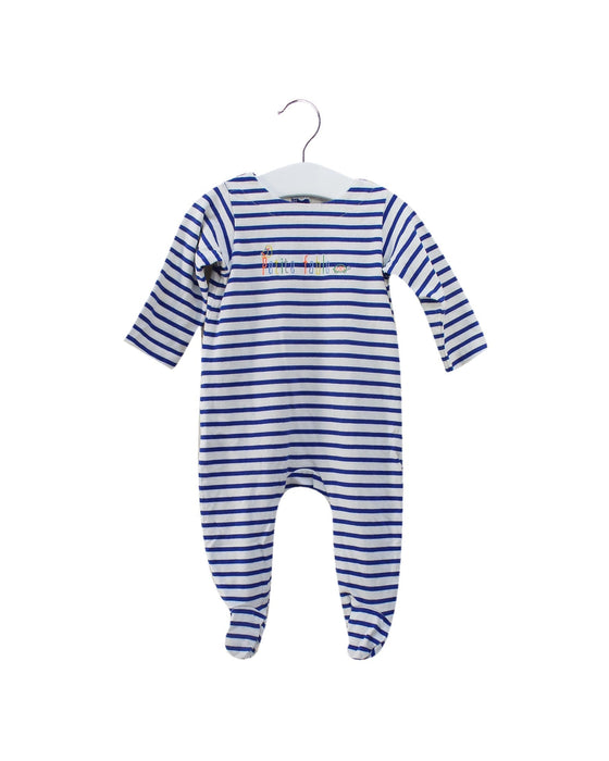 A Blue Onesies from Jacadi in size 3-6M for boy. (Front View)