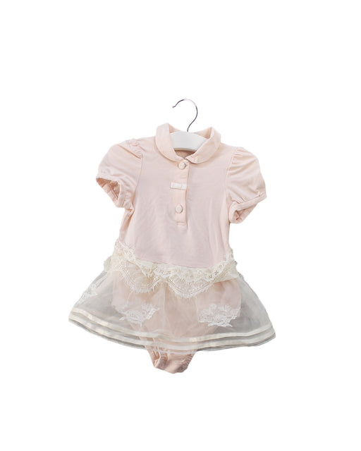 A Pink Short Sleeve Bodysuits from Nicholas & Bears in size 3-6M for girl. (Front View)