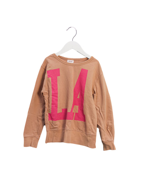 A Pink Sweatshirts from Seed in size 8Y for boy. (Front View)