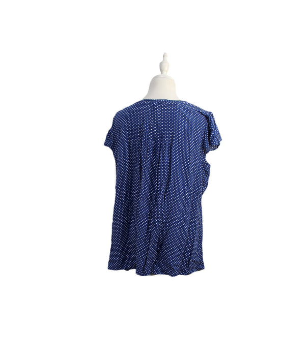 A Blue Short Sleeve Tops from Seraphine in size L for maternity. (Back View)